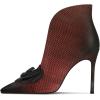 imageFSJ Women Elegant Flower Decoration Ankle Boots Pointed Toe Stiletto High Heel Side Zipper Evening Dress Ladies Shoes Size 415 USRed Scale