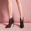 imageFSJ Women Elegant Flower Decoration Ankle Boots Pointed Toe Stiletto High Heel Side Zipper Evening Dress Ladies Shoes Size 415 USSaddle Brown