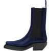 imageFSJ Women Fashion Closed Square Toe Ankle Chelsea Booties Chunky Low Heel Short Boots Winter Date ShoesNavy