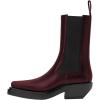 imageFSJ Women Fashion Closed Square Toe Ankle Chelsea Booties Chunky Low Heel Short Boots Winter Date ShoesWine Red