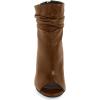 imageFSJ Women Fashion Slouch Ankle Boots Peep Toe Chunky High Heel Studded with Crystal Gem Heel Back Zipper Party Dress Walking Shoes Size 415 USBrown Gem Heel