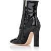 imageFSJ Women Retro Chunky High Heel Ankle Boots Pointed Toe Booties with Side Zipper Winter Shoes Size 415 USBlack