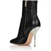imageFSJ Women Retro Chunky High Heel Ankle Boots Pointed Toe Booties with Side Zipper Winter Shoes Size 415 USBlack Patent