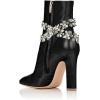 imageFSJ Women Retro Chunky High Heel Ankle Boots Pointed Toe Booties with Side Zipper Winter Shoes Size 415 USBlack Rhinestone