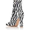 imageFSJ Women Retro Chunky High Heel Ankle Boots Pointed Toe Booties with Side Zipper Winter Shoes Size 415 USBlack and White Stripe