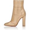 imageFSJ Women Retro Chunky High Heel Ankle Boots Pointed Toe Booties with Side Zipper Winter Shoes Size 415 USGold