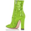 imageFSJ Women Retro Chunky High Heel Ankle Boots Pointed Toe Booties with Side Zipper Winter Shoes Size 415 USGreen