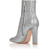 imageFSJ Women Retro Chunky High Heel Ankle Boots Pointed Toe Booties with Side Zipper Winter Shoes Size 415 USGrey Matte
