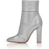 imageFSJ Women Retro Chunky High Heel Ankle Boots Pointed Toe Booties with Side Zipper Winter Shoes Size 415 USGrey Matte