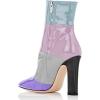 imageFSJ Women Retro Chunky High Heel Ankle Boots Pointed Toe Booties with Side Zipper Winter Shoes Size 415 USMulticolor Blue