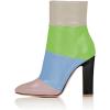 imageFSJ Women Retro Chunky High Heel Ankle Boots Pointed Toe Booties with Side Zipper Winter Shoes Size 415 USMulticolor Green Matte