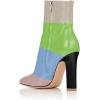 imageFSJ Women Retro Chunky High Heel Ankle Boots Pointed Toe Booties with Side Zipper Winter Shoes Size 415 USMulticolor Green Matte