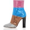 imageFSJ Women Retro Chunky High Heel Ankle Boots Pointed Toe Booties with Side Zipper Winter Shoes Size 415 USMulticolor Pink