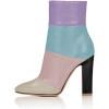 imageFSJ Women Retro Chunky High Heel Ankle Boots Pointed Toe Booties with Side Zipper Winter Shoes Size 415 USMulticolor Purple