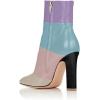 imageFSJ Women Retro Chunky High Heel Ankle Boots Pointed Toe Booties with Side Zipper Winter Shoes Size 415 USMulticolor Purple
