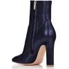 imageFSJ Women Retro Chunky High Heel Ankle Boots Pointed Toe Booties with Side Zipper Winter Shoes Size 415 USNavy Matte