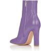 imageFSJ Women Retro Chunky High Heel Ankle Boots Pointed Toe Booties with Side Zipper Winter Shoes Size 415 USPurple Matte
