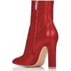 imageFSJ Women Retro Chunky High Heel Ankle Boots Pointed Toe Booties with Side Zipper Winter Shoes Size 415 USRed Matte