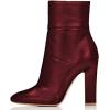imageFSJ Women Retro Chunky High Heel Ankle Boots Pointed Toe Booties with Side Zipper Winter Shoes Size 415 USWine Matte