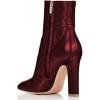 imageFSJ Women Retro Chunky High Heel Ankle Boots Pointed Toe Booties with Side Zipper Winter Shoes Size 415 USWine Matte