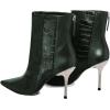 imageFSJ Women Sexy Stiletto High Heels Crocodile Pattern Ankle Boots Beaded Pointed Toe Booties Back Zipper 4 Inch Ladies Winter Banquet Party Evening Shoes Size 415 USGreen