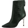 imageFSJ Women Sexy Stiletto High Heels Crocodile Pattern Ankle Boots Beaded Pointed Toe Booties Back Zipper 4 Inch Ladies Winter Banquet Party Evening Shoes Size 415 USGreen