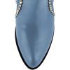 imageFSJ Women Stylish Studded Cutout Closed Pointed Toe Booties Mid Chunky Block Heel Side Strap Ankle Boots Casual Shoes Size 415 USBlue