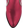 imageFSJ Women Stylish Studded Cutout Closed Pointed Toe Booties Mid Chunky Block Heel Side Strap Ankle Boots Casual Shoes Size 415 USCrimson