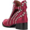 imageFSJ Women Stylish Studded Cutout Closed Pointed Toe Booties Mid Chunky Block Heel Side Strap Ankle Boots Casual Shoes Size 415 USCrimson