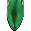 imageFSJ Women Stylish Studded Cutout Closed Pointed Toe Booties Mid Chunky Block Heel Side Strap Ankle Boots Casual Shoes Size 415 USGreen