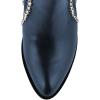 imageFSJ Women Stylish Studded Cutout Closed Pointed Toe Booties Mid Chunky Block Heel Side Strap Ankle Boots Casual Shoes Size 415 USNavy