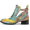 imageFSJ Women Stylish Studded Cutout Closed Pointed Toe Booties Mid Chunky Block Heel Side Strap Ankle Boots Casual Shoes Size 415 USQuicksand