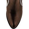 imageFSJ Women Stylish Studded Cutout Closed Pointed Toe Booties Mid Chunky Block Heel Side Strap Ankle Boots Casual Shoes Size 415 USSanddlebrown