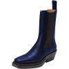 imageFSJ Women Fashion Closed Square Toe Ankle Chelsea Booties Chunky Low Heel Short Boots Winter Date ShoesNavy
