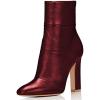 imageFSJ Women Retro Chunky High Heel Ankle Boots Pointed Toe Booties with Side Zipper Winter Shoes Size 415 USWine Matte