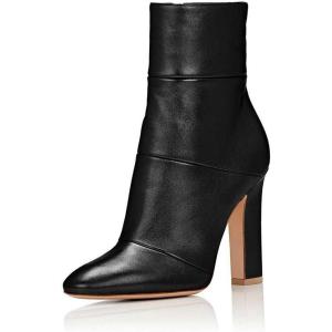 imageFSJ Women Retro Chunky High Heel Ankle Boots Pointed Toe Booties with Side Zipper Winter Shoes Size 415 USBlack Matte