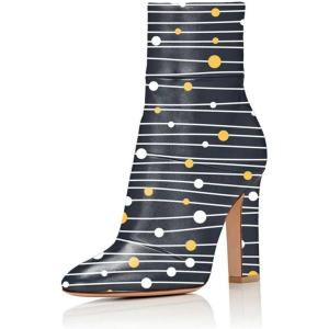 imageFSJ Women Retro Chunky High Heel Ankle Boots Pointed Toe Booties with Side Zipper Winter Shoes Size 415 USGalaxy
