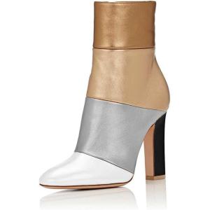 imageFSJ Women Retro Chunky High Heel Ankle Boots Pointed Toe Booties with Side Zipper Winter Shoes Size 415 USMulticolored Matte