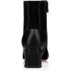 imageFSJ Women Chic Point Toe Mid Block Chunky Heel Patchwork Ankle Boots Trendy Side Zipper Winter Booties Office Party Dress Shoes Size 415 USBlack