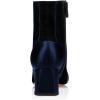 imageFSJ Women Chic Point Toe Mid Block Chunky Heel Patchwork Ankle Boots Trendy Side Zipper Winter Booties Office Party Dress Shoes Size 415 USNavy