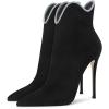 imageFSJ Women Chic Pointed Toe Stiletto High Heel Ankle Boots Elastic Pull On Party Dress Morden Ladies Shoes Size 415 USBalck