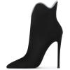 imageFSJ Women Chic Pointed Toe Stiletto High Heel Ankle Boots Elastic Pull On Party Dress Morden Ladies Shoes Size 415 USBalck