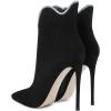 imageFSJ Women Chic Pointed Toe Stiletto High Heel Ankle Boots Elastic Pull On Party Dress Morden Ladies Shoes Size 415 USBalck