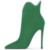 imageFSJ Women Chic Pointed Toe Stiletto High Heel Ankle Boots Elastic Pull On Party Dress Morden Ladies Shoes Size 415 USGreen