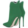 imageFSJ Women Chic Pointed Toe Stiletto High Heel Ankle Boots Elastic Pull On Party Dress Morden Ladies Shoes Size 415 USGreen