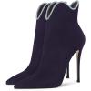 imageFSJ Women Chic Pointed Toe Stiletto High Heel Ankle Boots Elastic Pull On Party Dress Morden Ladies Shoes Size 415 USNavy