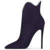 imageFSJ Women Chic Pointed Toe Stiletto High Heel Ankle Boots Elastic Pull On Party Dress Morden Ladies Shoes Size 415 USNavy