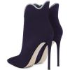 imageFSJ Women Chic Pointed Toe Stiletto High Heel Ankle Boots Elastic Pull On Party Dress Morden Ladies Shoes Size 415 USNavy