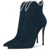 imageFSJ Women Chic Pointed Toe Stiletto High Heel Ankle Boots Elastic Pull On Party Dress Morden Ladies Shoes Size 415 USTeal