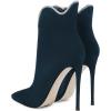imageFSJ Women Chic Pointed Toe Stiletto High Heel Ankle Boots Elastic Pull On Party Dress Morden Ladies Shoes Size 415 USTeal